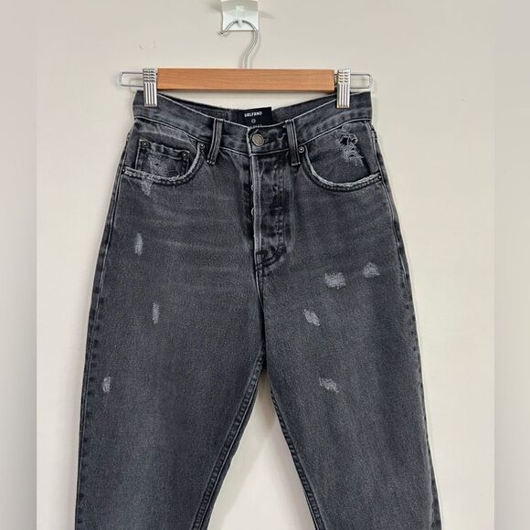 GRLFRND Karolina Black High Rise Straight Crop Ripped Jeans in Wild Thing - Picture 4 of 16